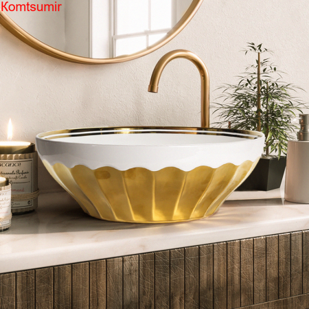 Накладная раковина melana mln-t4022-g28 (золото)