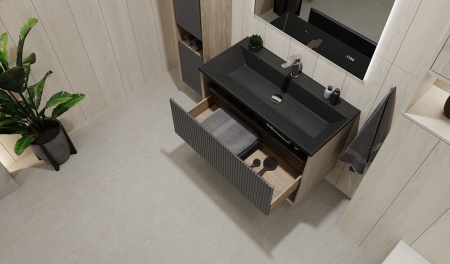 Тумба Tossony 90 подвесная Дуб Самдал/Антрацит