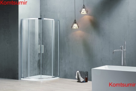 Душевое ограждение SANTREK AQUA Time-R-1000-G-Chrome 100010001950 Радиус стекло Грейп 6мм, профиль Хром