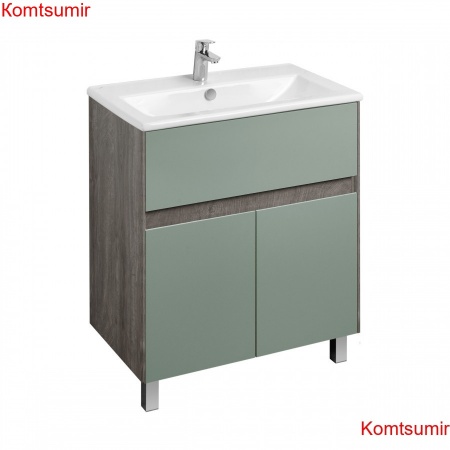 Тумба под раковину Aquaton Форест 75 см универсальный монтаж, дуб рошелье/сумеречный голубой (1A278301FR9C0)