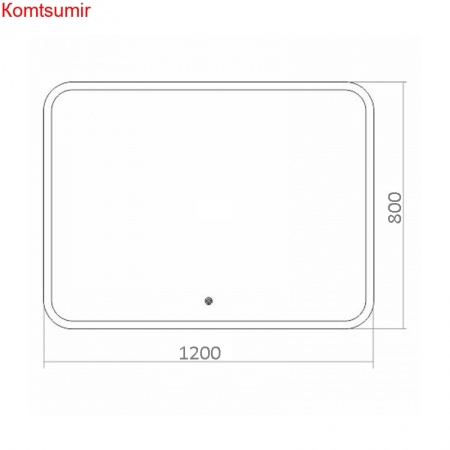 Зеркало AZARIO Стив 1200*800, сенсорный выключатель, двойной подогрев