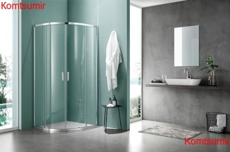 Aquatek Душевой уголок 1/4 круга, двери раздвижные 200х90x90, хром