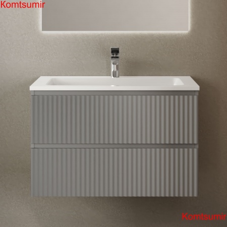 Тумба Coste 80 подвесная Светло-серая