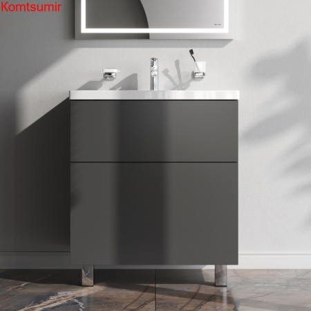 M90FSX07522GM32 GEM, База под раковину, напольная, 75 см, 2 ящика push-to-open, графит матовый