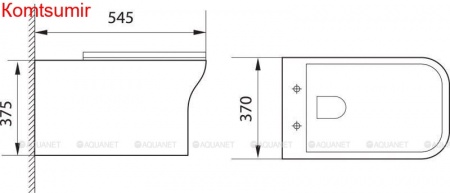 Унитаз подвесной Aquanet Rimless Cube-W CL-12248D