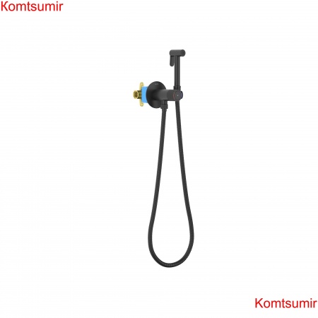 Комплект для гигиенического душа Select встроенный (смеситель + гигиеническая лейка + шланг) AQUATEK, матовый черный AQ1023MB БЕТТА