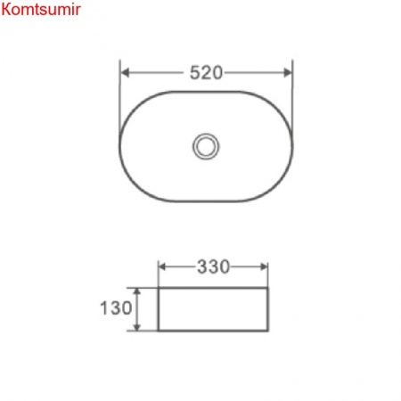 Раковина Azario 520*330*130, накладная, белая (AZ-1048)