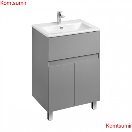 Тумба под раковину Aquaton Форест 60 см, универсальный монтаж, туманный серый (1A278201FR4D0)