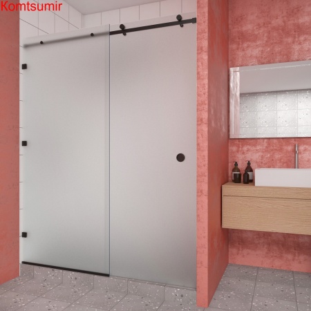 Душевая дверь 130х200 "GLASS" Раздвижная, фурнитура хром, прозрачное стекло 6 мм.