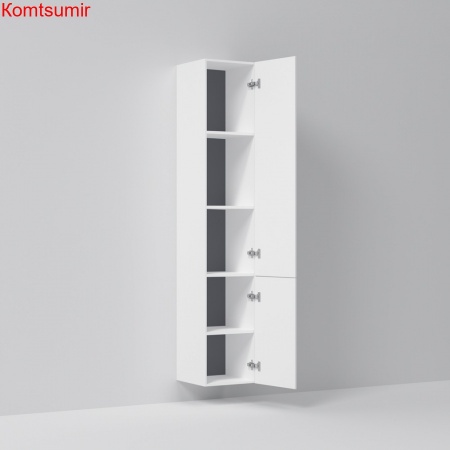 M90CHR0306WG GEM, шкаф-колонна, подвесной, правый, 30 см, двери, push-to-open, цвет: белый, глянец