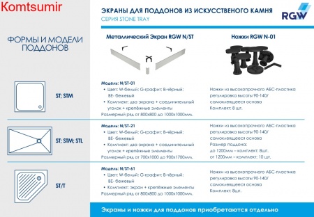 Душевой поддон прямоугольный RGW ST-Tr Терракот 1000x1200