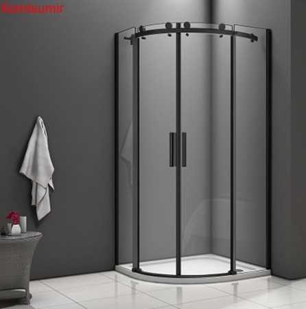 Душевой уголок поддон отдельно 100х100 угловой (четверть круга) Good Door Galaxy R-TD-100-C-B ГЛ00019