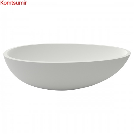 Раковина AZARIO 650x400x200 накладная из искусственного камня, белая матовая (AZ-1216S)