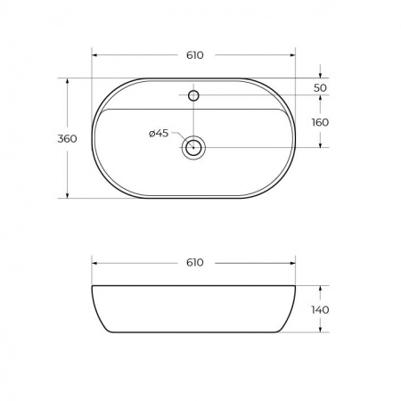 Раковина накладная керамическая BB1346