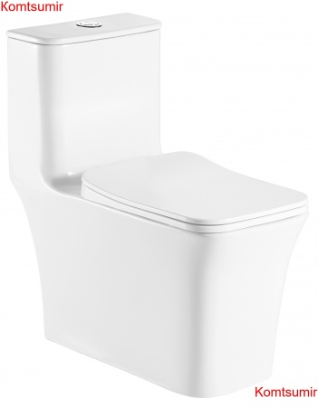 Унитаз-моноблок Azario GRESSA 705х370х760 напольный, безободковый, в комплекте со смывным механизмом Geberit и сиденьем дюропласт микролифт (AZ-1111-G)