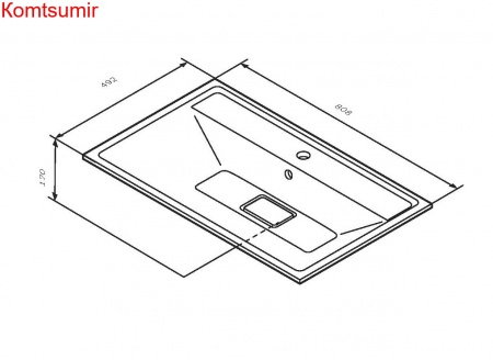 M50AWPX0801WG Inspire V2.0, раковина мебельная , искусственный мрамор, со сливом-переливом, 80 см