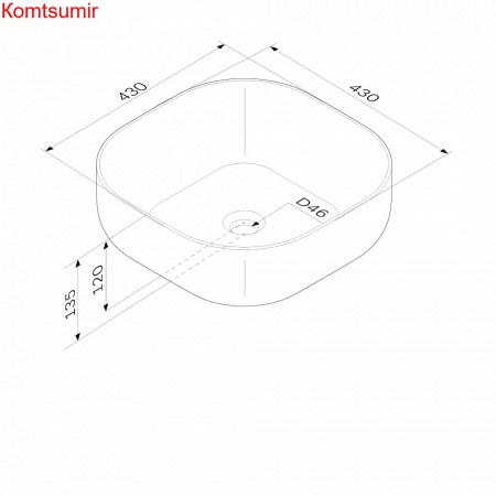 M8FWCC30430WG Func Раковина накладная, квадрат, 43 см, цвет белый глянец
