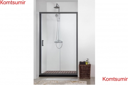 Aquatek Душевая дверь двухэлементная, раздвижная 200х120, черный матовый