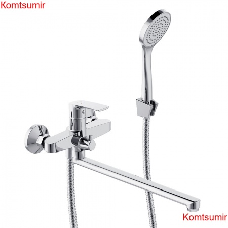 Damixa 489500000 Eclipse 2.0 Смеситель для ванной и душа с универсальным изливом и душ.набором, хром