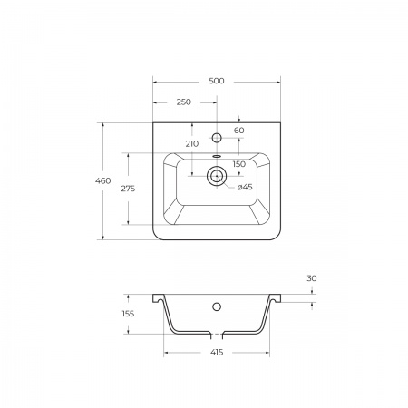 Керамическая раковина BelBagno URBAN 12050-KL