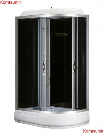 Душевая кабина LORANTO 120х80х215 левосторонняя, поддон 20 см, прозрачное стекло 4 мм, черная (CS-66120-20 L G)