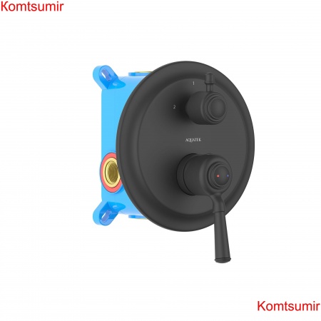 Смеситель для ванны (внешняя и скрытая часть) AQUATEK, матовый черный AQ1546MB КЛАССИК