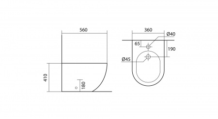 Биде напольное AQUATEK ЕВРОПА AQ1017-00 560*360*410 мм, цвет белый
