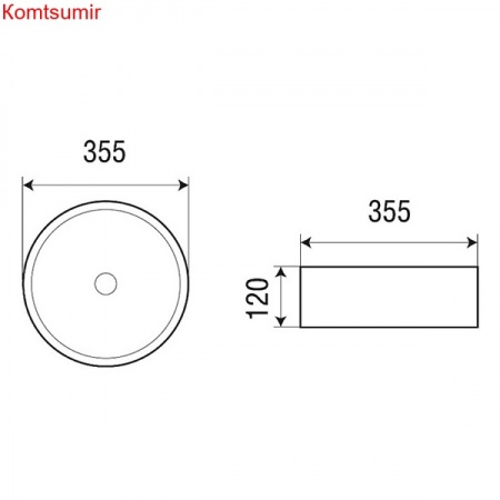 Раковина Azario 355х355х120 накладная, цвет светло-серый матовый (AZ-3134-MFG)