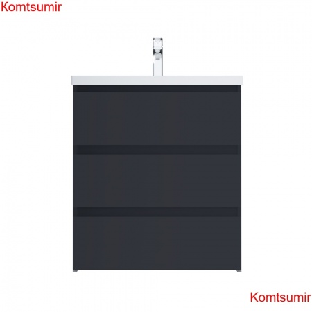 M91FSX0752GM GEM S, База под раковину, напольная, 75 см, 3 ящика, графит матовый