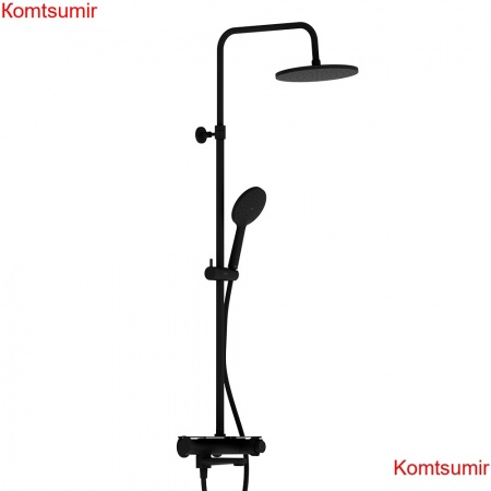 Damixa 977760300 Jupiter душевая система с ванно-душевым ТМС смесителем-полкой, черный