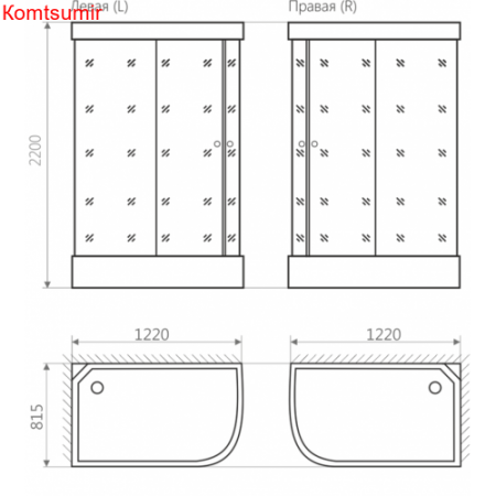 Душевая кабина Domani-Spa Delight 128 L/R (120*80) с гидромассажем Душевая кабина Domani-Spa Delight 128 L/R (120*80) с гидромассажем