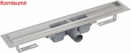 Душевой лоток AlcaPlast APZ1 1050 с опорами серый, выпуск боковой