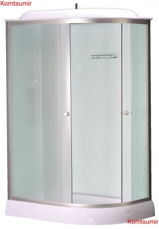 Душевая кабина LORANTO 120х80х215 с низким поддон 13 см, белое закаленное стекло 4 мм профиль хром (CS-66121L F 120)