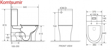 Унитаз-компакт напольный AZARIO Ambra 645x370x815 безободковый, в комплекте сиденьем микролифт (AZ-848G) Унитаз-компакт напольный AZARIO Ambra 645x370x815 безободковый, в комплекте сиденьем микролифт (AZ-848G)