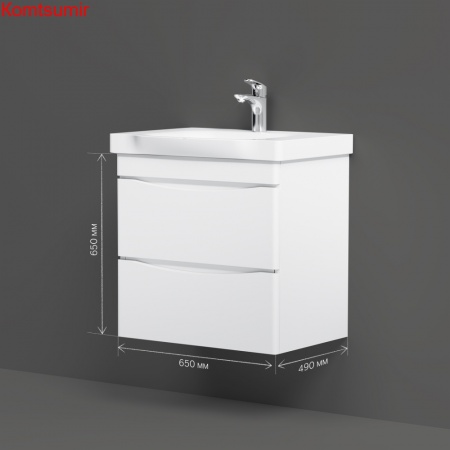 M80FHX0652WG Like, База под раковину, подвесная, 65 см, 2 ящика, белый, глянцевая, шт