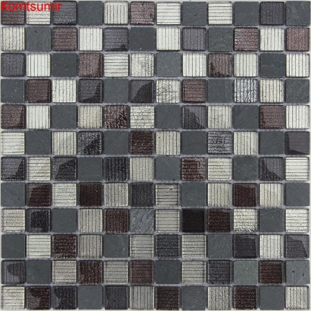 Мозаика Caramelle Mosaic Alcantara nero 23x23x8