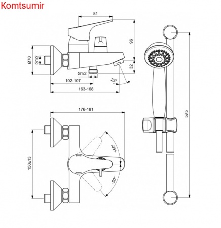 BA371AA NEXT Смеситель для ванны/душа BA371AA NEXT Смеситель для ванны/душа
