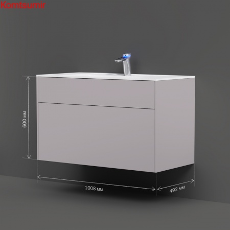 M50AFHX1003EGM Inspire V2.0, База под раковину, подвесная, 100 см, 3 ящика, push-to-open, элегантный