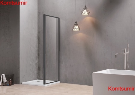 Aquatek Неподвижная душевая стенка для комбинации с дверью 200х100, черный матовый