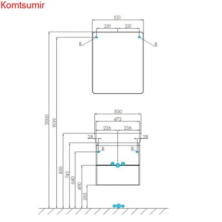 Тумба под раковину AQUATON Скай 50 подвесная, белая (1A238001SY010)