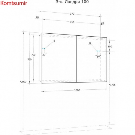 Зеркало-шкаф AQUATON Лондри 100 белый (1A267302LH010)