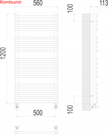Кремона П18 500х1200 Полотенцесушитель  TERMINUS